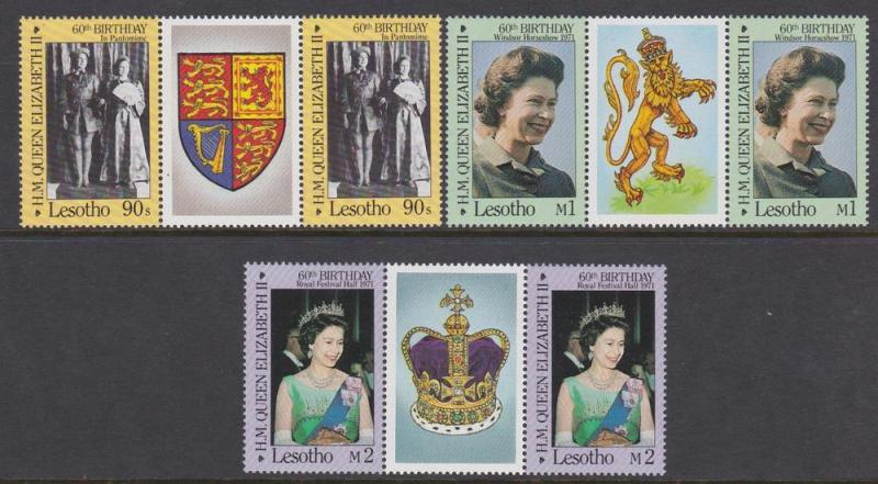 Lesotho 1986 QEII Birthday GP Scott (531-33) MNH