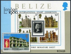 Belize 439,MNH.Michel 419 Bl.7. QE II,Coronation.LONDON-1980.Paslow building.