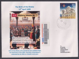 INDIA - 2024 THE BIRTH OF THE KHALSA 13.4.1699 COVER TO VADODRA EMS POST