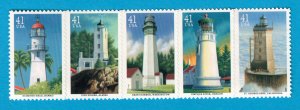 4146-50 Pacific Coast Lighthouses STRIP (Nice Clear Perf's) (Correct Order) MNH