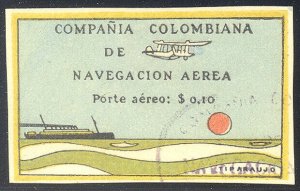 COLOMBIA #C10 SCARCE Used - 1920 10c Ocean Liner