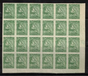 Newfoundland #163c Extra Fine Mint Rare Imperf Block Of 24 No Gum As Issued