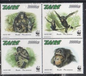 Zaire 1466 Monkeys Mint NH