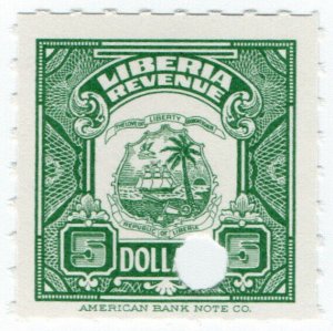 (I.B) Liberia Revenue : Duty Stamp $5 (ABN Specimen)