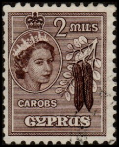 Cyprus 168 - Used - 2m Carobs (1955) (cv $0.50) +