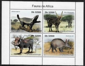 St Thomas & Prince Is #2386 MNH S/Sheet - African Animals