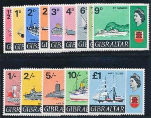 GIBRALTAR 186-199 MINT NH, SHIPS, MILITARY (-191a)