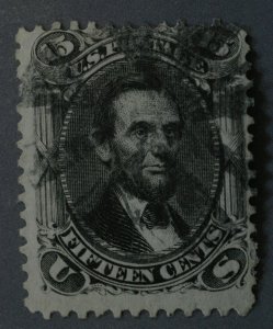 United States #77 15 Cent Lincoln Geometric Cancel Centered on Face Used