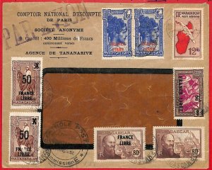 aa4651 - MADAGASCAR - POSTAL HISTORY - AIRMAIL REGISTERED COVER 1943-