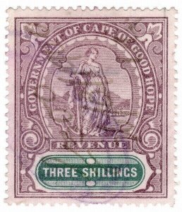 (I.B) Cape of Good Hope Revenue : Stamp Duty 3/- (1898)