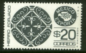 MEXICO Exporta 1128, $20P Wrought Iron Fluor Paper 7 MINT, NH. VF.