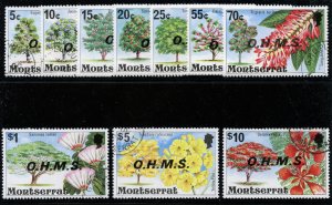 Montserrat 1979 QEII Officials complete set very fine used. SG O7-O16.