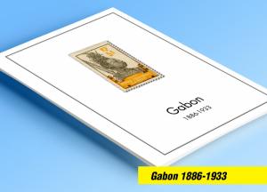 COLOR PRINTED GABON 1886-1933  STAMP ALBUM PAGES (14 illustrated pages)