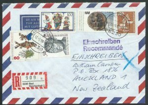 GERMANY 1990 registered airmail cover to New Zealand.......................11282