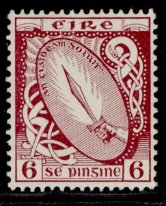 IRELAND GVI SG119, 6d claret, LH MINT.