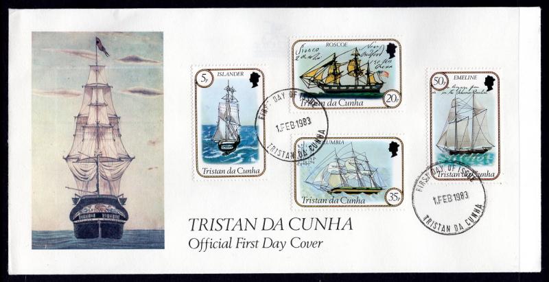 Tristan Da Chuna 324-327 Sailing Ships U/A FDC