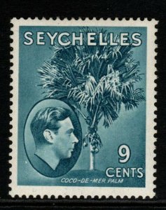 SEYCHELLES SG138ad 1949 9c DULL BLUE MTD MINT