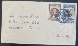 1958 San Jose Costa Rica Cover To Ferrara Italy  Christmas Seal KLM Flight