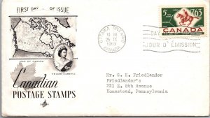 Canada 1963 FDC - Canadian Postage Stamps - Ottawa, Ontario - J3873
