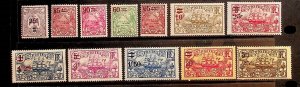 NEW CALEDONIA Sc 124-35 LH/NH ISSUE OF 1924 - OVERPRINTS