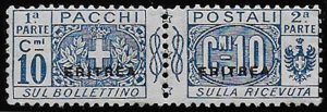 1916 Eritrea pacchi postali 10c. azzurro bc MNH Sassone n. 2