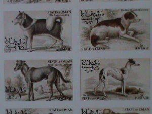 ​OMAN STATE-WORLD FAMOUS LOVELY DOGS- IMPERF-MNH-SHEET-VF-EST $12 LIMITED