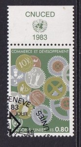 United Nations  Geneva  #117 cancelled 1983  coins and cogwheels  80c