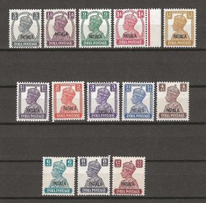 INDIA/PATIALA 1941/6 SG 103/15 MNH Cat £65