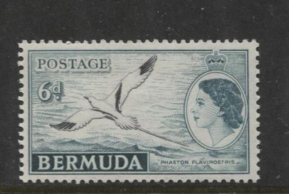 Bermuda - Scott 152 - QEII-Definative-1953 - MVLH - Single 6d Stamp