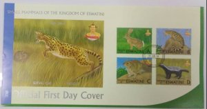 2018 ESWATINI - OFFICIAL FDC - SMALL MAMMALS FAUNA TIGER RABBIT - RARE-