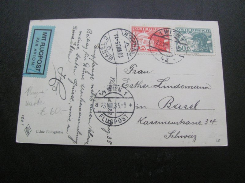 AUSTRIA 1930'S 7 AIRMAIL POST CARDS  NICE  LOT