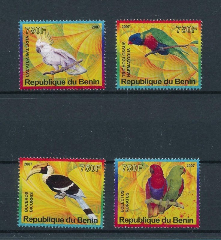 [105343] Benin private issue 2007 Birds vögel oiseaux parrots  MNH