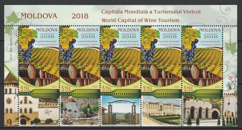 Moldova 2018 World capital of wine tourism MNH Sheet