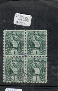 GUATEMALA  BIRD 1C SC 99 BLOCK OF 4  VFU      P0217A  H