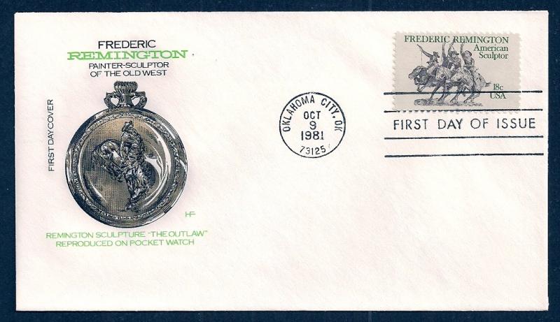 UNITED STATES FDC 18¢ Fred Remington 1981 Farnam