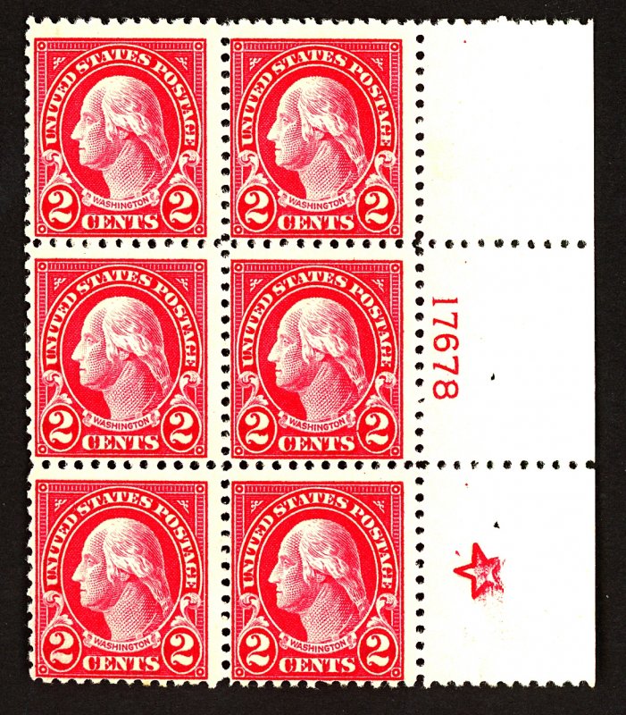 U.S. #554 MINT Block with Star OG LH 