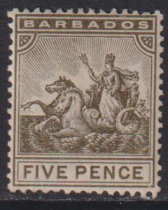 1892 -1903 Barbados QV Queen Victoria five Pence issue MVLH Sc# 75 CV $8.00