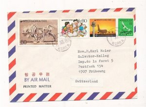 D325177 Waegwan Abbey Korea Airmail Cover 1989 Kyongbuk Fribourg Switzerland