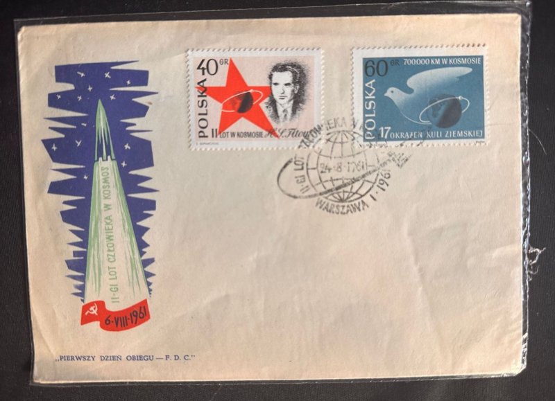 CM) 1961. POLAND. CHARACTER. SPACE. FDC. 11TH FLIGHT OF MAN INTO SPACE. XF