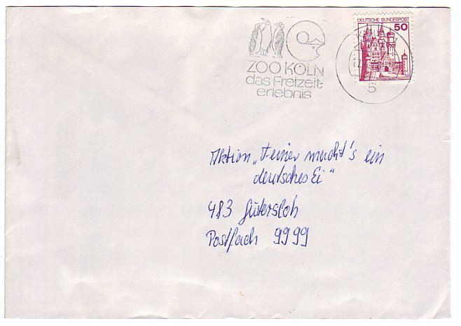 Cover / Postmark Germany 1978 Penguin - Zoo Koln