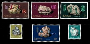 Kenya 1977 - Minerals, Definitives - Set of 6v - Sc 101-02, 107, 109, 111 - MNH