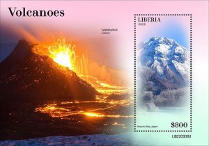 LIBERIA - 2022 - Volcanoes - Perf Souv Sheet #1 - Mint Never Hinged
