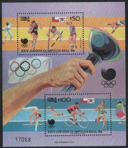 Chile 1988 MNH Stamps Souvenir Sheet Scott 776a Sport Olympic Games Cycling