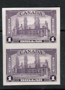 Canada #245b Extra Fine Mint Imperf Pair - Never Hinged But Has Natural Gum Skip