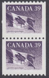 Canada - #1194B  39c Flag Coil Pair - MNH