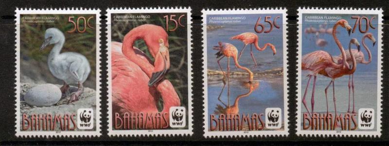 BAHAMAS SG1616/9 2012 WWF FLAMINGO'S MNH