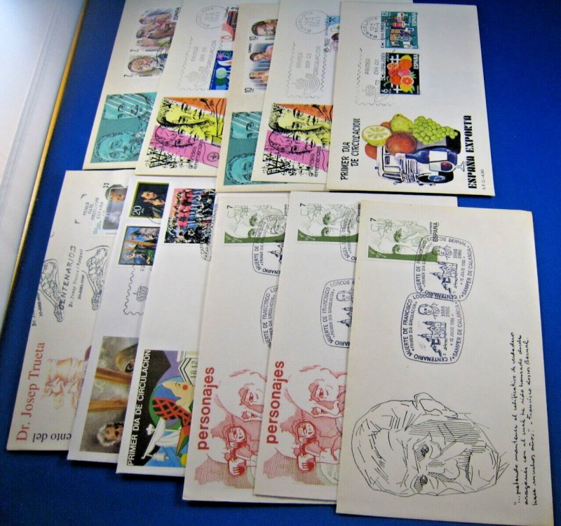 SPAIN 1983 TO 1997  -  LOT OF 11 FDCs    (ggs1)