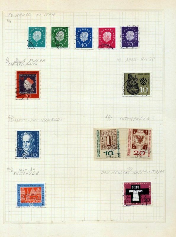 GERMANY 1955/59 Used on 10 Pages(Aprx 90 Items) (MZT 307) 