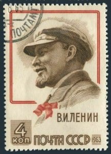 Russia 2727,CTO.Michel 2738. Vladimir Lenin,93th birth Ann.1963.