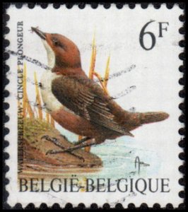 Belgium 1440 - Used - 6fr White-throated Dipper (1992)